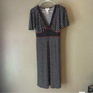 Candie's Black and White Polka Dot Midi Dress